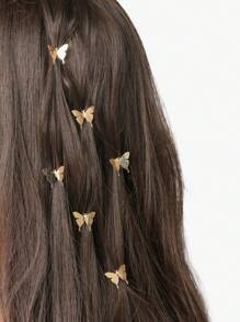 6pcs Gold Tone 3d Butterfly Hair Clips For Women, Elegant Hairpins For Hairstyling Boho Claw Clips Hair Claws Hair Barrettes, School Stuff