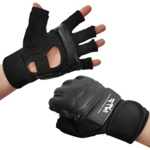 Boxing Gloves, Fighting Half Finger Gloves, Adult Sanda, Men And Women, Punching Bags, Training, Taekwondo Hand Protection - Black - View 5