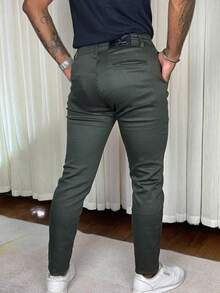 Men Pants - 軍綠色 - 查看 2