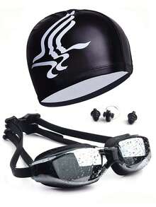 SHENYU Swimming Goggles, Cap, Earplugs And Nose Clip Set