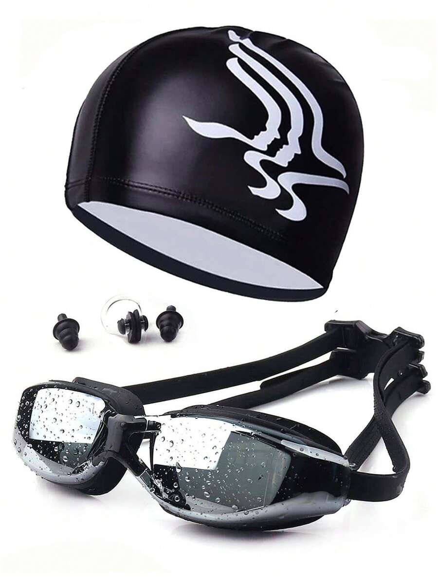 SHENYU Swimming Goggles, Cap, Earplugs And Nose Clip Set