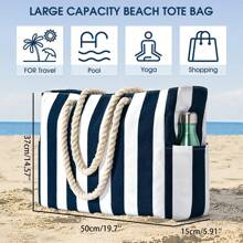 Women's Large Waterproof Beach Tote Bag With Zipper, Suitable For Beach, Swimming Pool. Bag Is Sandproof. Random Pattern.