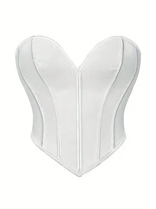 Neues Trägerloses Slim-fit-korsett Mit Matter Oberfläche In Schwarz Für Frauen, Sexy Body-shaper-top