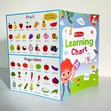 My First Learning Chart And Phonics Chart Set English Words Educational Poster Worksheet Learning Alphabet Numbers Fruit Vegetable Flashcards Worksheet CVC Vocabulary Building A4 FoldedSchool, Student,Stationery,School Supplies - Multicolor - View 4