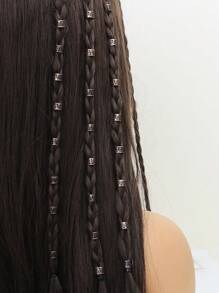 波西米亚风 40 件金色长发绺发环女士女孩装扮头饰发饰街头服饰嘻哈朋克 Y2K 潮流发辫首饰 - 銅色 - 查看 2