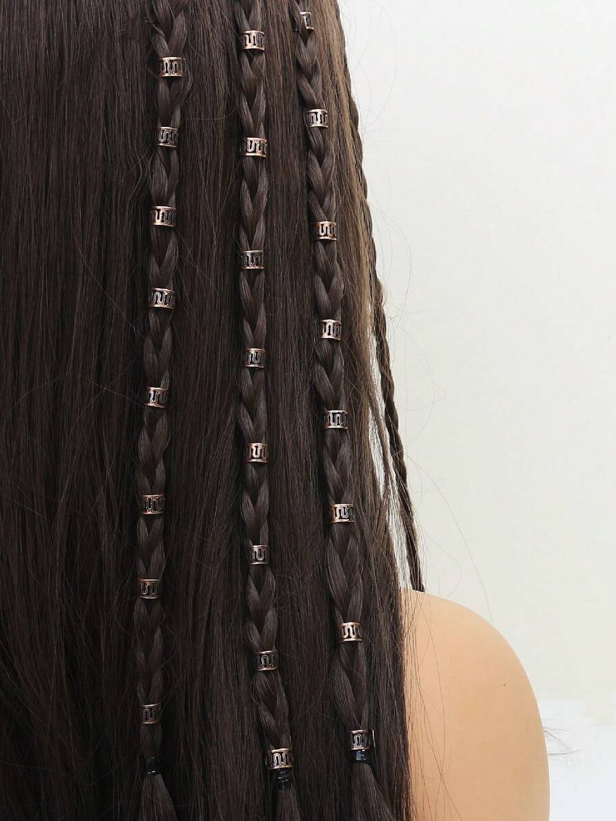 波西米亚风 40 件金色长发绺发环女士女孩装扮头饰发饰街头服饰嘻哈朋克 Y2K 潮流发辫首饰