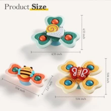 3 CÁI Đồ chơi Spinner cốc hút, Đồ chơi quay Đồ chơi trẻ em 3-18 tháng Đồ chơi giác quan cho trẻ mới biết đi Quà tặng sinh nhật cho bé gái 1 tuổi (Phụ kiện màu sắc ngẫu nhiên) - Nhiều màu - Xem 11