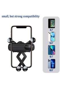 Black Car Phone Holder, Air Vent Gravity Navigation Mount For Vertical And Horizontal Viewing With 360° Rotation And Cartoon-Themed Extendable Arm, Mini Wholesale - Black - View 7