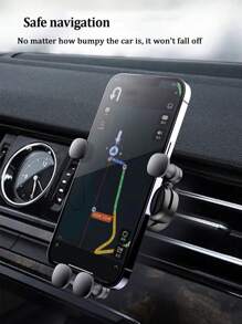 Black Car Phone Holder, Air Vent Gravity Navigation Mount For Vertical And Horizontal Viewing With 360° Rotation And Cartoon-Themed Extendable Arm, Mini Wholesale - Black - View 6
