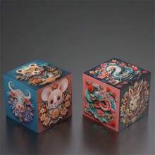 1 pieza Cubo de rompecabezas 3x3 con diseño de Matemáticas, Elementos Químicos, signos del Zodiaco chino, para enseñanza y juego - Multicolor - Ver 14