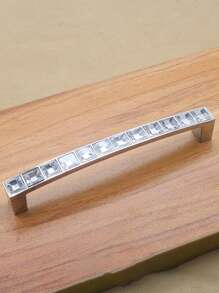 6 件/套水晶金属拉手,透明方形钻石抽屉旋钮双孔金色亮铬时尚拉手,适用于酒柜家具橱柜抽屉,单孔,孔距 16mm、32mm、64mm、96mm、128mm - 方鑽水晶金屬把手 - 查看 16