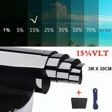 Dazone 300CM Uncut Roll Window Tint Film 15% VLT 20" X 10ft Feet For Car Home Office Glass Window UV Block Sunshade Tint Film Universal Privacy Security For Car Truck Auto- Any Size & Shade With Free Tools