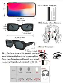 10pcs Fashionable Black Square Frame Y2K Personalized Summer Beach Fashion Glasses Street Shades Accessories Beach Accessories Glasses Shades Looks Street Style And Suit For Sweater Jacket Sweatshirt Hoodie Leather Pants And Cargo Pants Valentines For Summer Beach Vacation,Outdoor,Travel - Multicolor - View 5