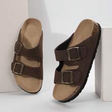Women's Cork Insole Sandals,Soft Sandals,Adjustable Buckle Non-Slip Sandals - 咖啡棕 - 查看 4