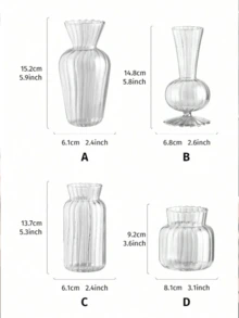 1 Pc Minimalist Vintage Striped Glass Vase, Transparent Hydroponic Striped Vase, Small Flower Dried Vase, Living Room Decorative Vase Arrangement Transparent Glass Vase With Buds Decoration, Home Tabletop Decorations, Flower Arrangement Vase Decorations, For Flower Care Home Decor Flower Vase