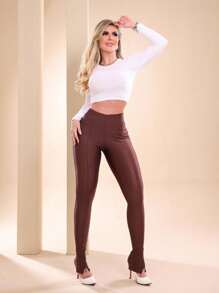 Women Jeans - 鏽棕色 - 查看 3