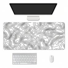 1pc Gaming Mouse Pad Large Keyboard Pad Topographic Mouse Pad White Mouse Pad For Keyboard Natural Rubber Office Carpet Computer Accessories - Color - View 6