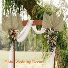 1/3/5 piezas Hojas de palma secas grandes, naturales y recortadas, hojas de palma tropical, abanicos, decoración de boda bohemia, fiesta hawaiana de Luau, decoración de cocina, flores secas, decoración de Pampas Grass, San Valentín, regalo, decoración de otoño, otoño, plantas falsas