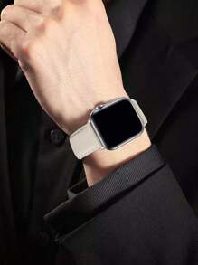 1 pièce Bracelet de montre Apple, bracelet de montre Apple élégant et à la mode abricot pour femmes avec boucle argentée, compatible avec les tailles de montre Apple de 38 mm/40 mm/41 mm/42 mm/44 mm/45 mm/49 mm. Compatible avec les bracelets de montre Apple Ultra 1/2/Se/9/8/7/6/5/4/3/2/1, accessoires de montre Apple