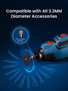 1pc Bosch Cordless Rechargeable Electric Grinder, Rotary Tool, Small Electric Grinding Machine GRO12V-35 Bare Machine, Without Battery And Charger, Multi-Function Cutting Machine - Multicolor - View 6