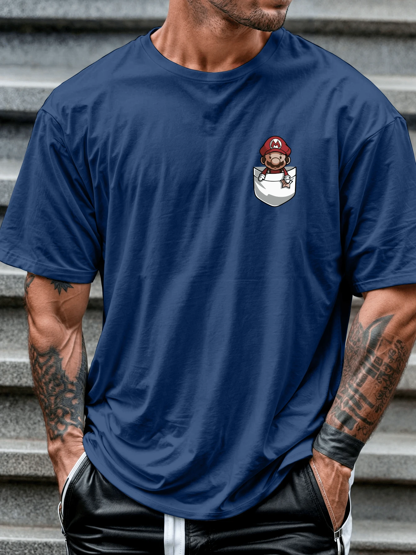 Men T-Shirts - 藏蓝色 - 查看 1
