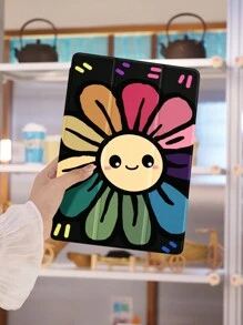 1pc Colorful Flower Pattern Tablet Case, Shockproof, With Pen Slot, Support Sleep/Wake Function, Compatible With Samsung, Huawei, Xiaomi And IPad - Multicolor - View 5