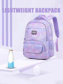 3pcs Girls' Backpack Set, School Bag, Student Bookbag, Outdoor Travel Bag, Pencil Case, Lunch Bag, Suitable For Teenage Girls, School And Travel (Random Print)