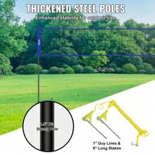 Outdoor Portable Volleyball Net System, Adjustable Height Steel Poles, Professional Volleyball Set With PVC Volleyball, Pump, Carrying Bag, Heavy Duty Volleyball Net For Backyard, Beach, Lawn - Blue - View 4