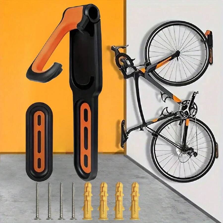 1pc Foldable Bicycle Wall Hook, Suitable For Mountain Bike, Road Bike, Can Be Used As Display Rack, Parking Rack Or Indoor Garage Vertical Parking Rack - Multicolor - View 1