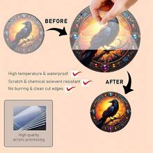 1 件 2D 亚克力哥特式乌鸦捕手，神秘、黑暗学院风装饰，适用于房间、花园、户外、节日 - 彩色 - 查看 4