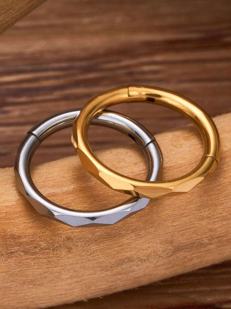 Minimalist Cyberpunk Style ClipOn Earrings And Nose Ring Set For Women