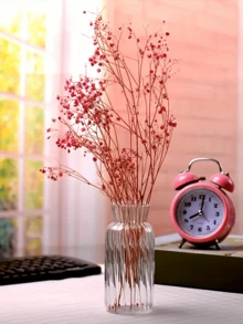 1 Pc Minimalist Vintage Striped Glass Vase, Transparent Hydroponic Striped Vase, Small Flower Dried Vase, Living Room Decorative Vase Arrangement Transparent Glass Vase With Buds Decoration, Home Tabletop Decorations, Flower Arrangement Vase Decorations, For Flower Care Home Decor Flower Vase