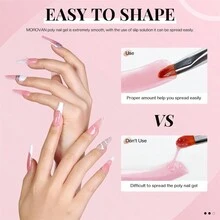 帶亮粉的 Poly 指甲凝膠套裝，6種 Poly 凝膠顏色套裝，帶頂底層凝膠，加長指甲套裝新手入門全部兼容，附指甲夾、底層打底水溶液與亮粉，亦適用於丙烯酸指甲套裝 - 彩色 - 查看 7