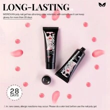 帶亮粉的 Poly 指甲凝膠套裝，6種 Poly 凝膠顏色套裝，帶頂底層凝膠，加長指甲套裝新手入門全部兼容，附指甲夾、底層打底水溶液與亮粉，亦適用於丙烯酸指甲套裝 - 彩色 - 查看 6