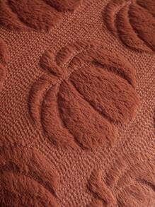 Homemorelove 1/2pcs Autumn Home Decor Curved Pumpkin Embroidered Plush Pillowcase Without Insert, Suitable For Living Room, Bedroom, Sofa, Halloween, Thanksgiving Room Decoration Pillowcase - Caramel Colour - View 3
