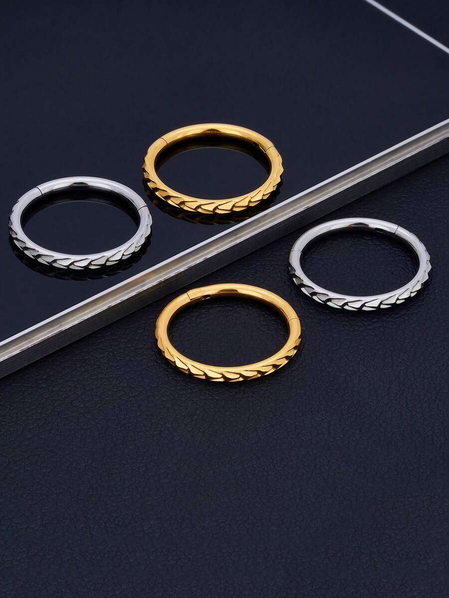 Minimalist Cyberpunk Style ClipOn Earrings And Nose Ring Set For Women