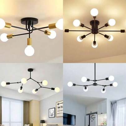 1st modern minimalistisk taklampa DIY asymmetrisk formad nordisk kreativ molekylär taklampa, exkluderar glödlampa