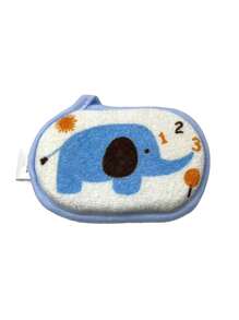 1pc  Baby Bath Sponge, Children's Bath Rub Sponge, Cartoon Bath Sponge For Newborns - Blue - View 3