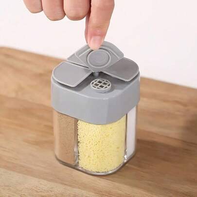1pc Household 4-In-1 Flip Cover Spice Jar For Kitchen