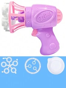 1 Set de Máquina de Burbujas de Plástico con Pistola de Burbujas Automática Portátil en Forma de Pequeño Dinosaurio, Juguetes de Regalo Eléctricos, Regalos de Cumpleaños, Fiestas al Aire Libre (No Incluye Baterías AA y Líquido de Burbujas) / Algunos Accesorios, Textos y Patrones Son Aleatorios