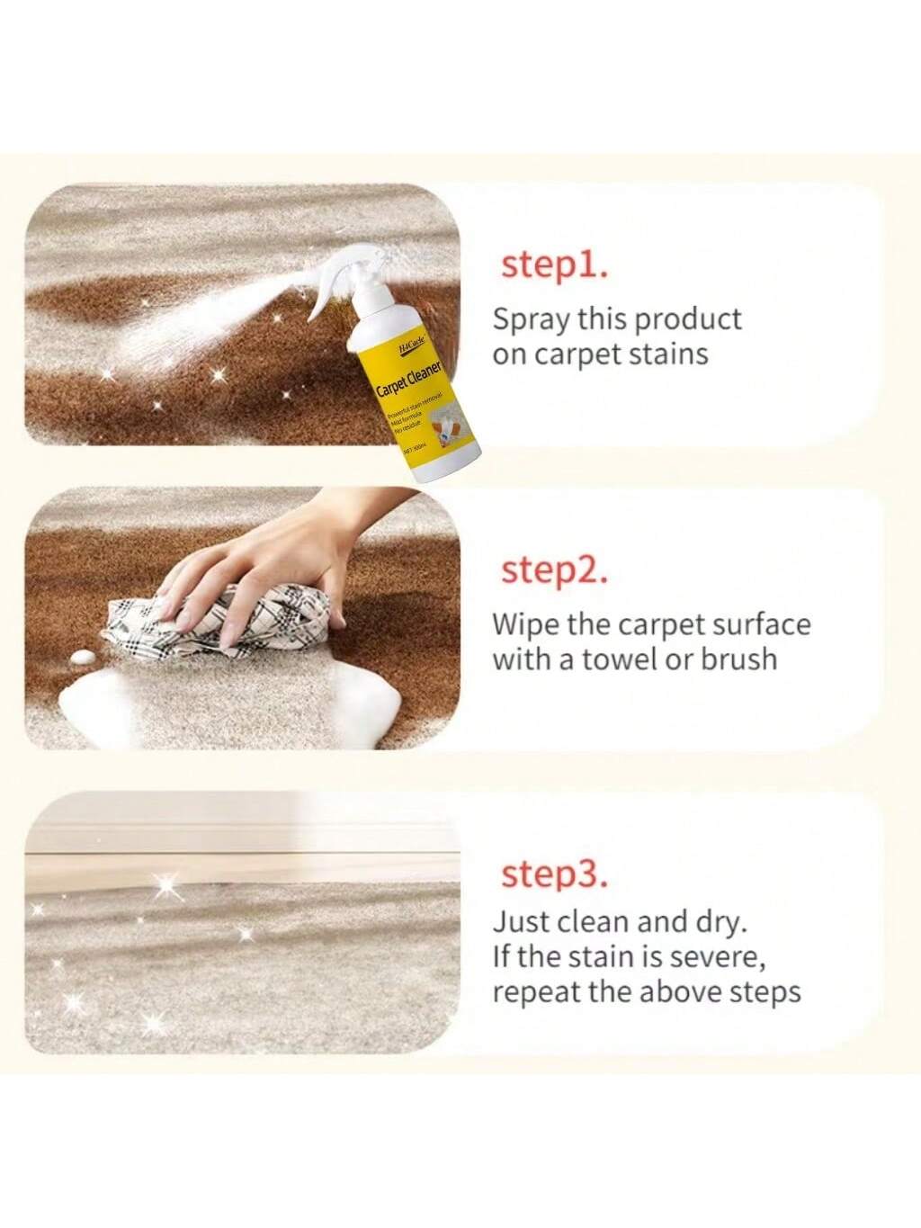 منظف الأريكة والسجاد والأقمشة الجافة بدون غسل – تن...