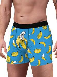 Halloween Banana Skull In kỹ thuật số Đồ lót nam, Quần đùi nâng mông giữa eo - Nhiều màu - Xem 2