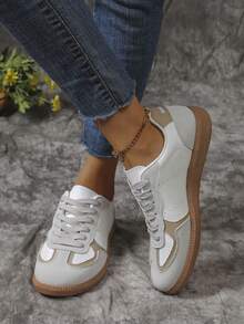 2024 New Women's Casual Shoes, Flat Outsoles, Stylish, Comfortable, Lightweight, Breathable And Versatile - Khaki - View 3