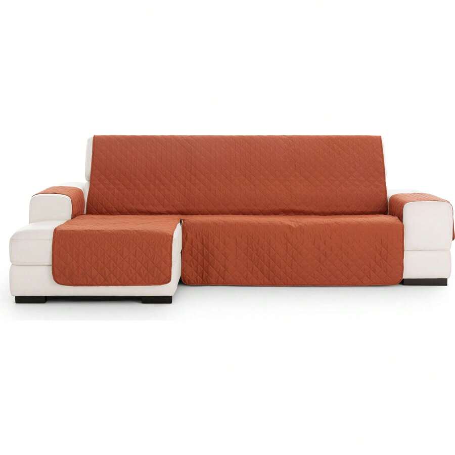 Eysa Padded And Reversible Chaise Longue Sofa Cover Extra Soft Touch - Chaise Longue Sofa Cover Elegant Renewal And Protection 100% Made In Spain - 摩卡棕 - 查看 1