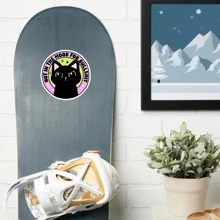 1入組「今天心情不好」貼紙-黑貓貼紙，表現豐富且時髦，非常適合注重直接表達的人-耐用，防水的乙烯基材料，適用於筆記型電腦，水瓶，筆記本電腦- 动物爱好者和直言不讳的人士理想的大胆时髦配件 - 彩色 - 查看 9