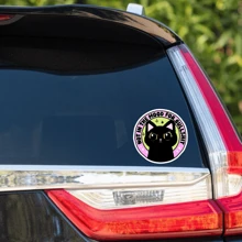 1入組「今天心情不好」貼紙-黑貓貼紙，表現豐富且時髦，非常適合注重直接表達的人-耐用，防水的乙烯基材料，適用於筆記型電腦，水瓶，筆記本電腦- 动物爱好者和直言不讳的人士理想的大胆时髦配件 - 彩色 - 查看 8