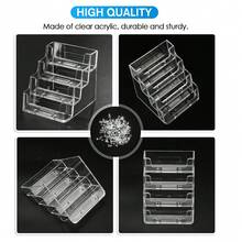 Clear Business Card Holder 4 Pocket Business Card Display, Acrylic Business Card Stand For Desk Or Counter With 4 Tier, 320 Card Capacity, 2 Packs - Clear - View 4