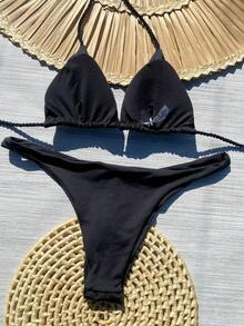 Women Bikini Sets - 黑色 - 查看 2