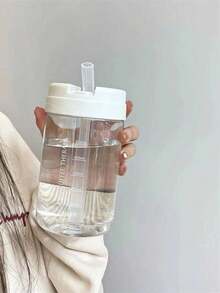 1pc Clear Water Bottle - Clear - View 3