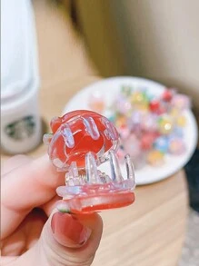 10入組女孩隨機風格和顏色的可愛水果卡通髮夾，日常髮飾